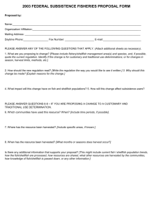 2003 FEDERAL SUBSISTENCE FISHERIES PROPOSAL FORM