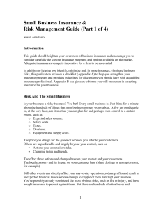 Small Business Insurance & Risk Management Guide (Part 1 of 4)
