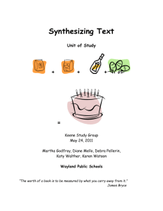 Synthesizing Text - Wayland Public Schools