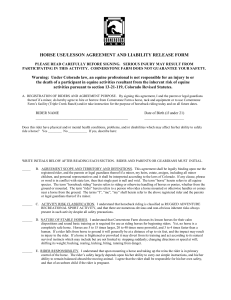 horse use/lesson agreement and liability