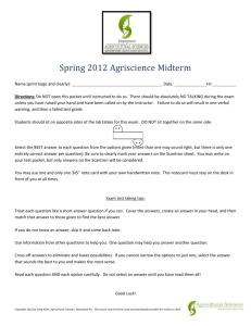 Spring 2012 Agriscience Midterm Name (print large and clearly