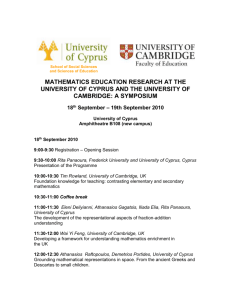 Mathematics education research at the University of Cyprus and the