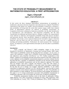 Mathematics Education`s Unfinished Probability