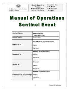 sentinel event policy - Department of Medical Health and Family