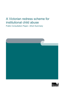 A Victorian redress scheme for institutional child abuse