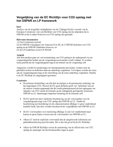 Vergelijking van de EC Richtlijn voor CO2 opslag met het OSPAR