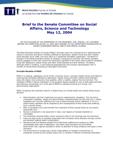 Brief to Senate Commitee on Social Affairs, Science and Technology