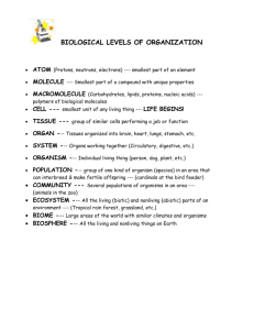 2: Biological Levels of Organization