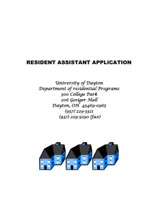 RESIDENT ASSISTANT APPLICATION