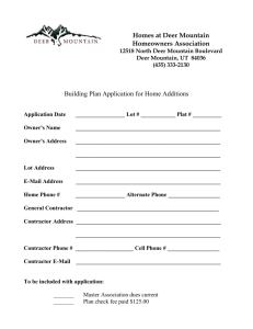 Building Plan Application for Home Additions Application Date Lot