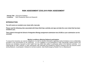 risk assessment - School of Biological Sciences