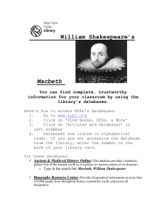 William Shakespeare`s Macbeth