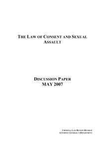 The Law of Consent and Sexual Assault