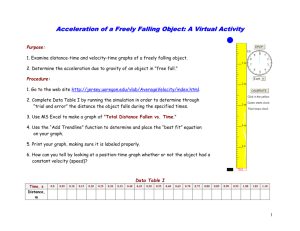 Acceleration of a Freely Falling Object: A Virtual Activity