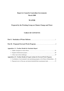Water Report to COAG from the Working Group on Climate Change
