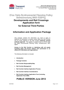 Rail Corridor Interface Application Form