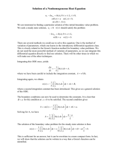 Solution of a Nonhomogeneous Heat Equation