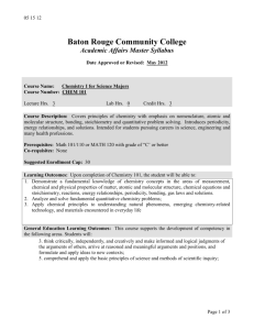 CHEM 101 - Baton Rouge Community College