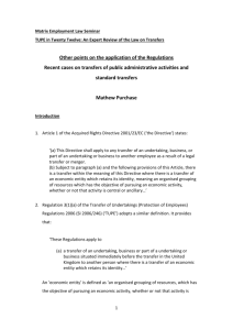 TUPE in 2012 Application of the Regulations by Mathew Purchase