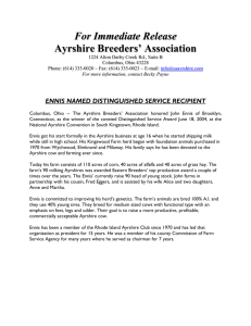 For Immediate Release - U.S. Ayrshire Breeders Association