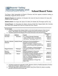 Board Notes August 2015 - Beaver Valley Intermediate Unit