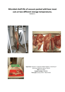 Microbial shelf-life of vacuum packed wild boar meat cuts at two