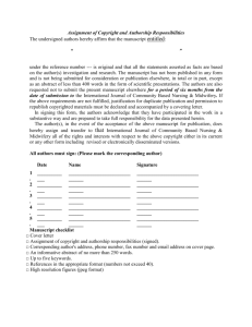 Author Assignment Form - International Journal of Community