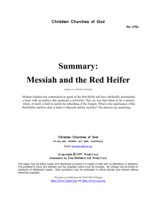 Summary: Messiah and the Red Heifer (No. 216z)