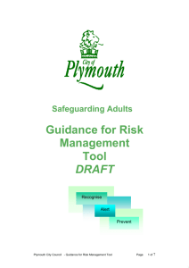 Guidance for Risk Management Tool