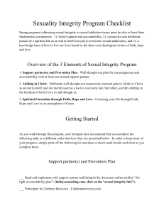 Sexuality Integrity Program Checklist Strong programs addressing