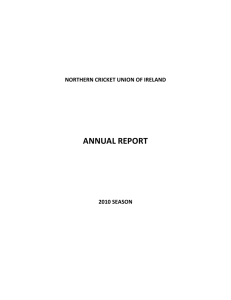 NCU Annual Report 2010 - Northern Cricket Union