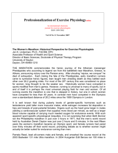 The Women`s Marathon - American Society of Exercise Physiologists