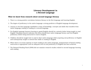 Literacy Development in Second Language