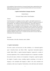 Cognitive functionalism in language education