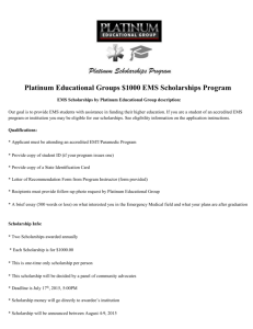 Platinum EMS Scholarships Program