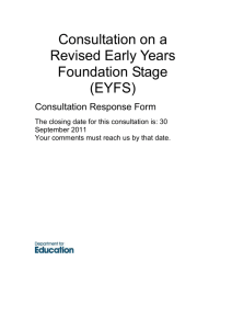 Consultation on a Revised Early Years