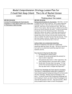 Model Comprehension Strategy Lesson Plan for
