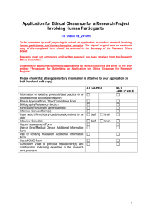 Ethics/Risk Assessment Forms - Institute of Technology Tallaght