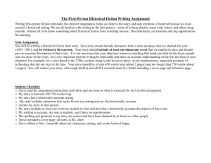 The First-Person Historical Fiction Writing Assignment Writing first