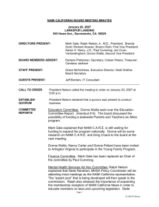 January 20, 2007 Board Meeting Minutes