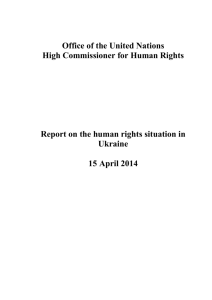 Report on the human rights situation in Ukraine 15 April 2014