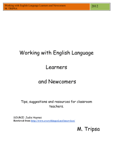 Working with English Language Learners and
