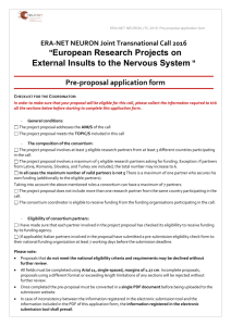 Pre-Proposal application form - Agence Nationale de la Recherche