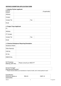 Defence exemption application form