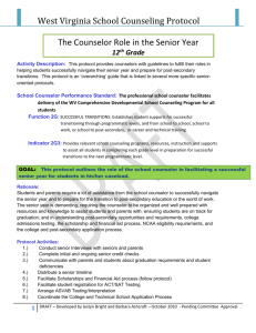 Counselor`s Role in the Senior Year