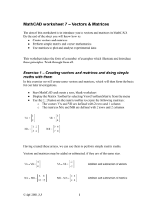 MathCAD worksheet 7