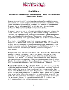 Proposal for Establishing a Department for Library and Information