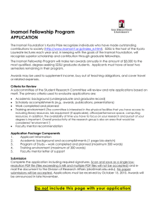 Inamori Fellowship Application - SDSU Graduate & Research Affairs
