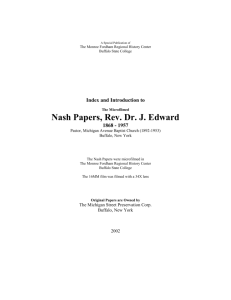 Nash Papers, Rev - The Monroe Fordham Regional History Center