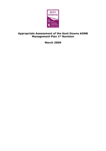 Habitat Regulations Assessment of the Kent Downs AONB